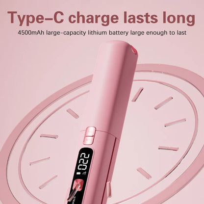TINSOL New Mini Wireless Straightener Portable Curler, Multi-Function Professional Hair Styling Tool 6 Temperature Settings